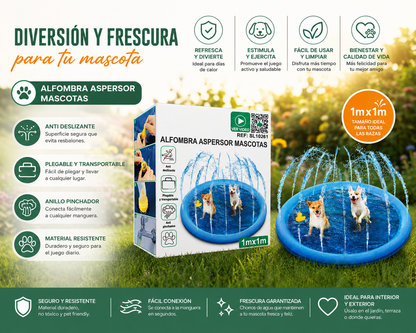 Piscina Splash para Perros 100 cm con Aspersor – Diversión Refrescante para el Verano