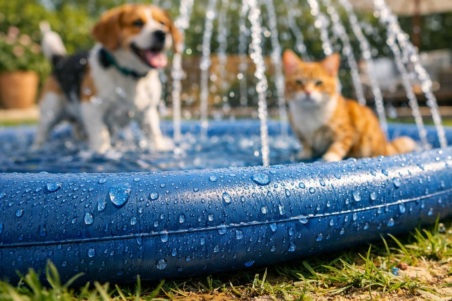 Piscina Splash para Perros 100 cm con Aspersor – Diversión Refrescante para el Verano
