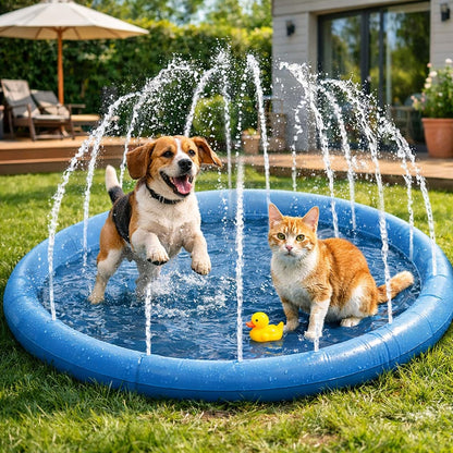 Piscina Splash para Perros 100 cm con Aspersor – Diversión Refrescante para el Verano