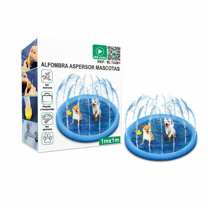 Piscina Splash para Perros 100 cm con Aspersor – Diversión Refrescante para el Verano