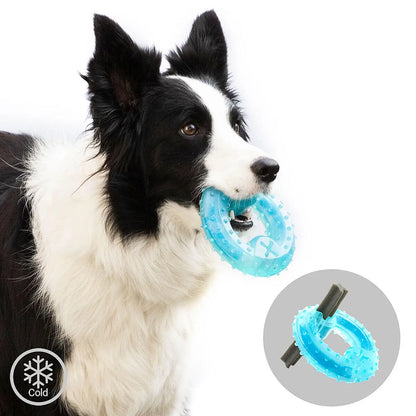 Juguete mordedor congelable para perros 2 en 1 – Refresca, entretiene y cuida sus dientes Dropea