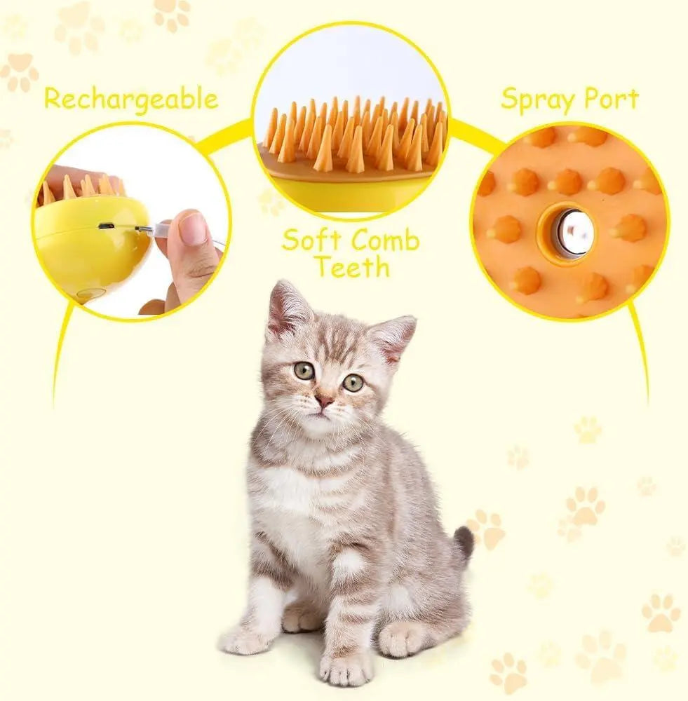 Cepillo de vapor para mascotas – Limpieza profunda y eliminación de pelo sin estrés Dropea