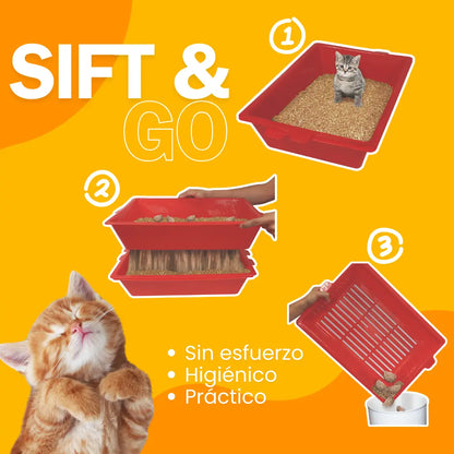 Bandeja de arena para gatos con sistema de limpieza inteligente Dropea