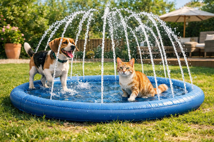 Piscina Splash para Perros 100 cm con Aspersor – Diversión Refrescante para el Verano